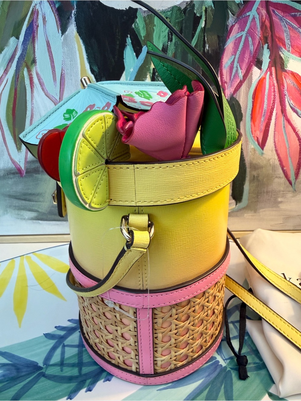 Kate Spade Novelty Playa Ombre Leather 3D Crossbody Purse Sling Bag Hawai - Picture 5 of 14